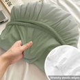 thumbnail image 4 of Twin XL Size Fitted Sheet Set - Sage Green White Ombre 2 Piece Bedding Sets 16" Deep Pocket Fitted Sheet with 1 Pillowcases, Abstract Art Modern Green Gradient Brushed Microfiber Luxury Bed Sheets, 4 of 9