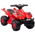 thumbnail image 1 of Qaba 6V Kids ATV Quad w/ Music, Forward, for Toddlers Ages 2-6 Years, Red, 1 of 10