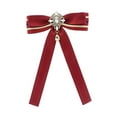 thumbnail image 3 of Broche de lazo de cinta, corbata con lazo preanudado, corbata de moda para mujer, corbata con lazo Rojo, 3 of 9