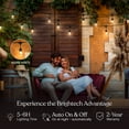 thumbnail image 4 of Brightech Ambience Pro Solar Powered Outdoor String Lights - Commercial Grade 27 Ft Waterproof Patio Lights With 12 Edison Globe Bulbs, Shatterproof LED String Lights for Patio - 2W, Warm White, 4 of 11
