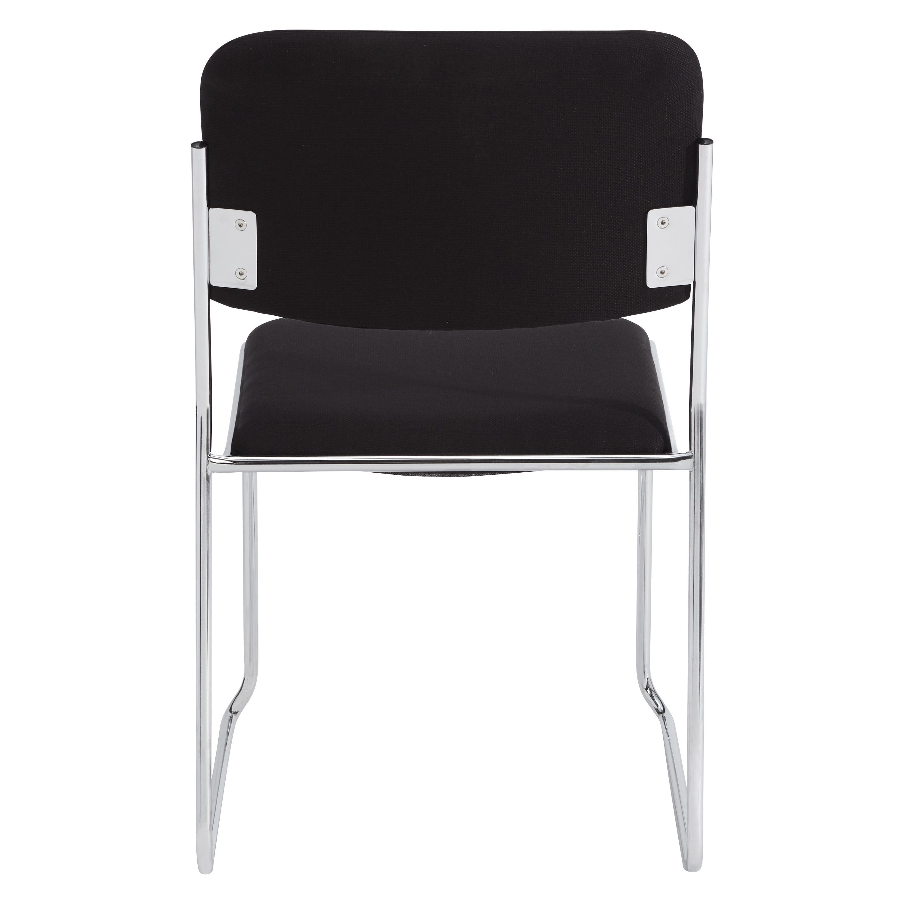 (4 Pack) NPS® 8600 Series Fabric Padded Signature Stack Chair, Ebony Black
