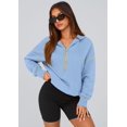 thumbnail image 3 of Sudadera PRETTYGARDEN 2025 Otoño Media Cremallera Crop Hoodie Azul Cielo S, 3 of 8