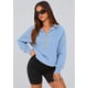 thumbnail image 3 of Sudadera PRETTYGARDEN 2025 Otoño Media Cremallera Crop Hoodie Azul Cielo S, 3 of 8