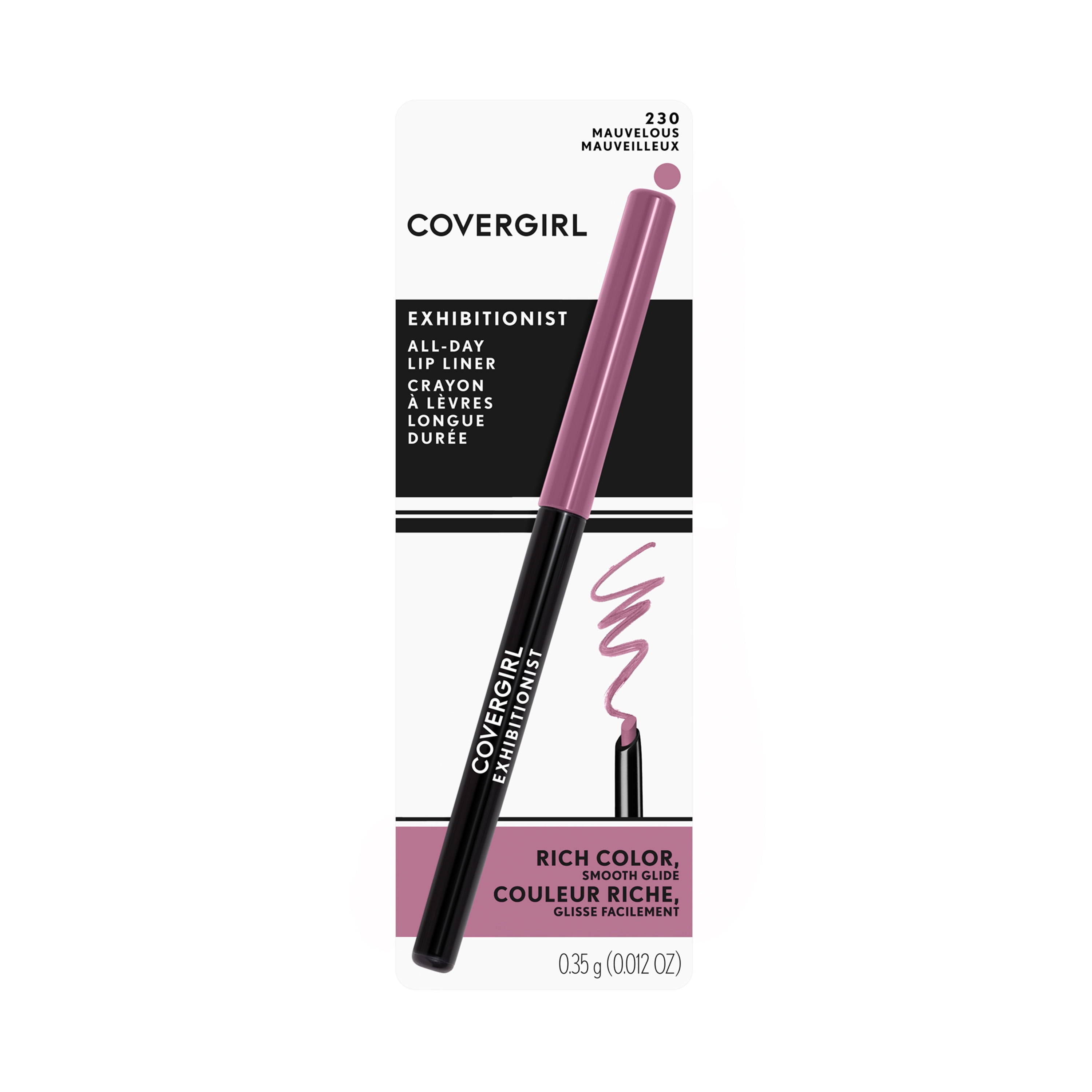 (2 pack) COVERGIRL Exhibitionist Lip Liner, 230 Mauvelous, Lip Crayon