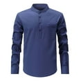 thumbnail image 4 of Toimothcn Polo Shirts For Men Casual Solid Color Buttons Up Lapel Long Sleeve Shirt Lightweight Soft Tee Shirts Comfy Mens Summer Clothes, 4 of 4