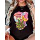 thumbnail image 1 of Cartoon Pattern Printed Women's T-shirt - Summer Women's Casual, Fashionable, Comfortable and Soft Daily Home Outdoor Sports Fitness Pure Cotton Breathable Round Neck Short-sleeved Top T-shirt, 1 of 8