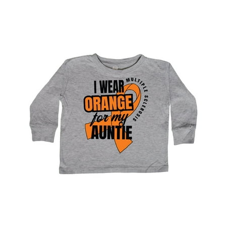 

Inktastic I Wear Orange For My Auntie Multiple Sclerosis Awareness Gift Toddler Boy or Toddler Girl Long Sleeve T-Shirt