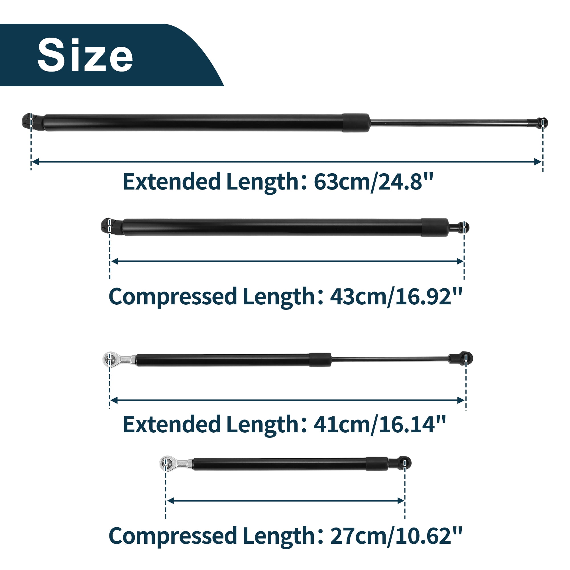 Unique Bargains 4Pcs Lift Supports for Infiniti QX56 2004-2010 No.904517S000 Black