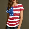 thumbnail image 6 of longantii Patriotic Shirts for Women Patriotic 4th Of July Short Sleeves T-Shirts Relaxed Fit Crew-Neck Tunic Tops Summer 2026 Blouses Color-Blocking Clothes Red L, 6 of 7