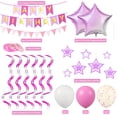 thumbnail image 2 of TickJOY Pink Happy Birthday Banner for Girls - Happy Birthday Decorations Set with Star Foil Balloons, Latex Balloons & Pennant Banner, Party Decorations for Girls Birthday, Teen Pink Parties, 2 of 6