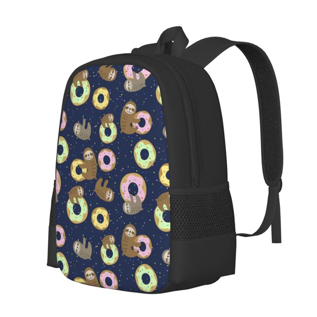 Fotbe Sloth with Donuts Mochila para Hombre y Mujer - Tela Oxford 600D Resistente - Mochila Impermeable de Gran Capacidad para Escuela, Viajes y Senderismo