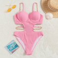 thumbnail image 4 of Fairnull Women Monokini Sexy Padded 3 Sizes One Piece Spaghetti Straps Bikini Swimming Garment, 4 of 7