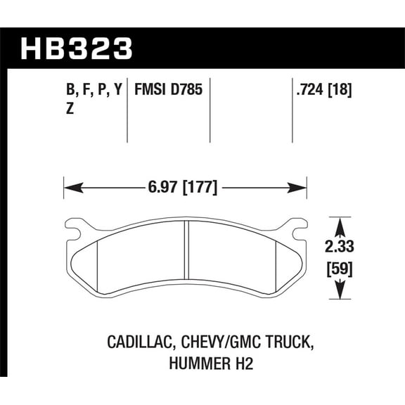 Hawk 06 Chevy Avalanche 2500 / GMC Truck / Hummer Super Duty Street Rear Brake Pads
