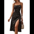 thumbnail image 1 of Vestido de Verano Floral para Mujer, Vestido Midi con Tirantes Finos y Espalda Descubierta, Vestido Bohemio para Vacaciones en la Playa. Negro XL, 1 of 9