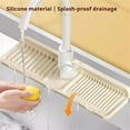 thumbnail image 4 of Drowning Pads for Kitchen Faucet, 2024 Newest Faucet Guard Draining Mat, Kitchen Silicone Faucet Mat, Help Keep Kitchen Tidy, for Kitchen Bathroom Sink (Beige, 1PCS), 4 of 5
