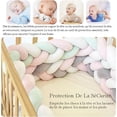 thumbnail image 3 of Baby Crib Bumper - 3 Weave Baby Cushion Snake Braided Bumper Velvet Bed Protector Bumper Nursery for Newborns Bed Room Decor with, Leaf Green—1M.., 3 of 5