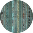 thumbnail image 1 of Ahgly Company Indoor Round Oriental Light Blue Traditional Area Rugs, 8' Round, 1 of 4