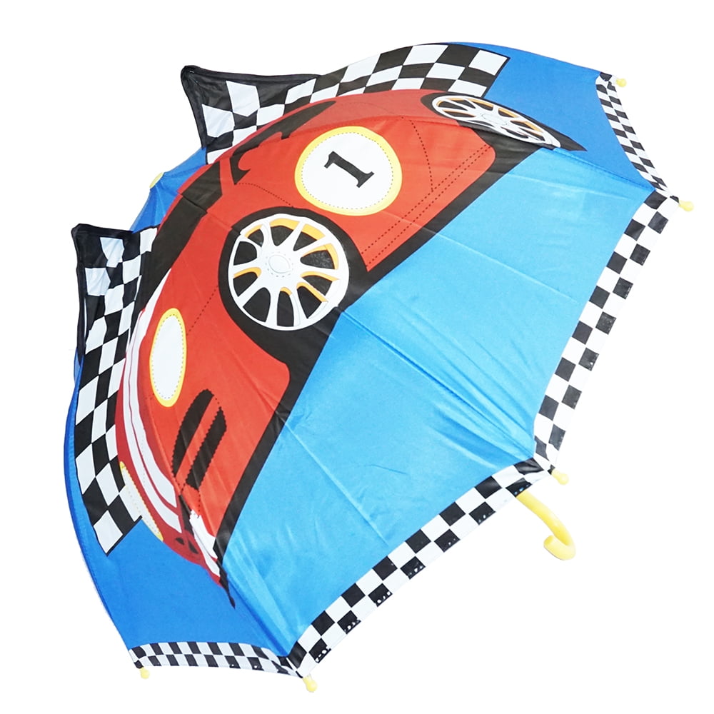 3D PopUp Blue/Red Racing Car Cute Umbrella