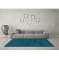 thumbnail image 3 of Ahgly Company Indoor Round Abstract Turquoise Blue Modern Area Rugs, 3' Round, 3 of 4