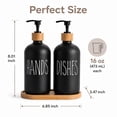 thumbnail image 4 of HBK Glass Soap Dispenser Set with Bamboo Tray, Matte Black Dish and Hand Soap Bottles for Kitchen Sink, 2 Count, 4 of 8