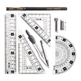 thumbnail image 2 of Regla de matemáticas de geometría profesional Baoblaze Regla triángulo Regla recta brújula, 2 of 7
