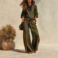 thumbnail image 5 of Clossjun Womens Cotton Linen Outfit Sets Two Piece Loose Fits Top & Side Stripe Long Pants Sets Casual Going Out Lounge Sets M, 5 of 5