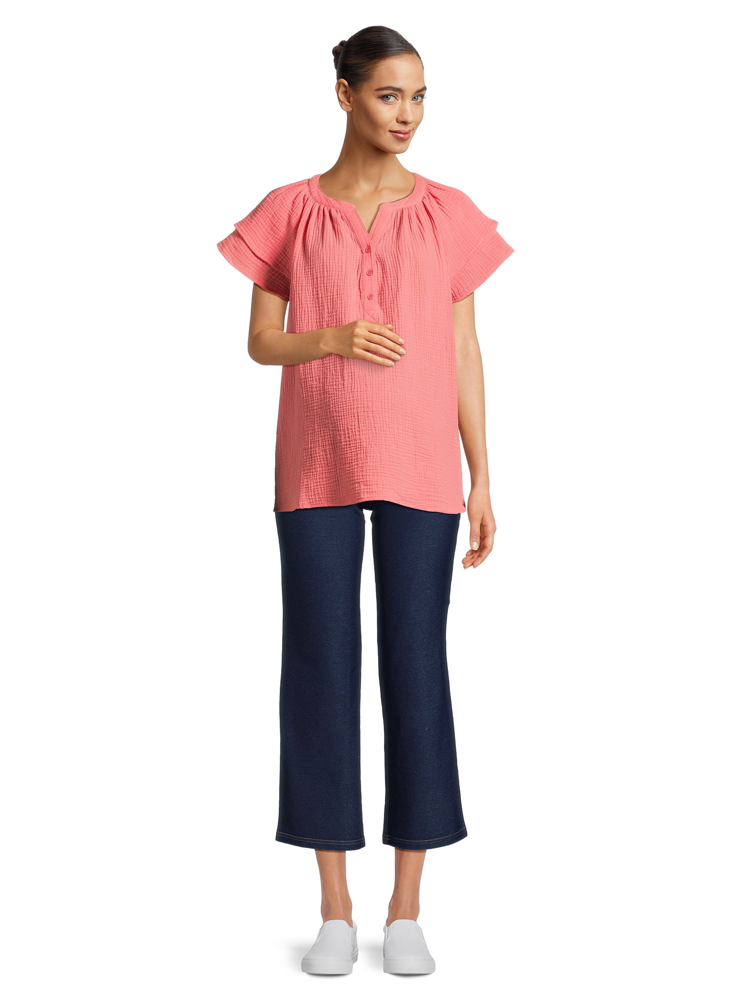 Time and Tru Maternity Essentials Straight Leg Jeggings, 27" Inseam, Sizes S-XXL