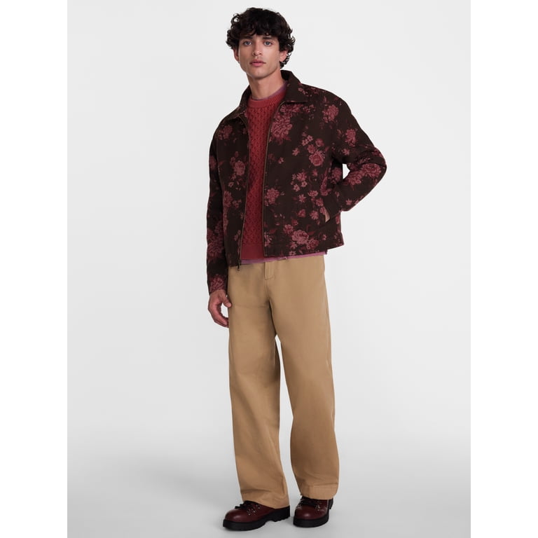 No Boundaries Men's Boxy Fit Floral Jacquard Jacket photo 3