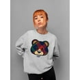 thumbnail image 2 of Argyle Bear Vibes - Classic Plaid Emoji Design Women's Sweatshirt, 2 of 4