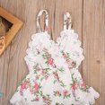 thumbnail image 4 of Combinaison Patchwork Manches Courtes Bébé Fille Été Romper Floral Print V Cou Dentelle, 4 of 8
