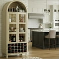 thumbnail image 4 of 70" Tall White Engineered Wood Arched Wine Cabinet with 18-Bottle Rack, 4 of 8