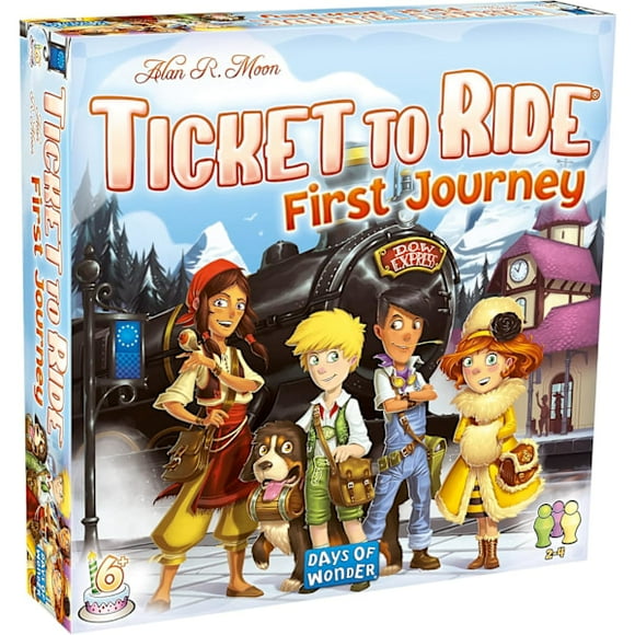 Days of Wonder | Ticket to Ride First Journey Europe Board Game | Ages 6+ | For 2 to 4 players | Average playing time 15-30 minutes