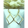 thumbnail image 2 of Geometric Square Dangle Drop Earrings - Lightweight Stainless Steel Statement Earrings Jewelry Gold, 2 of 6