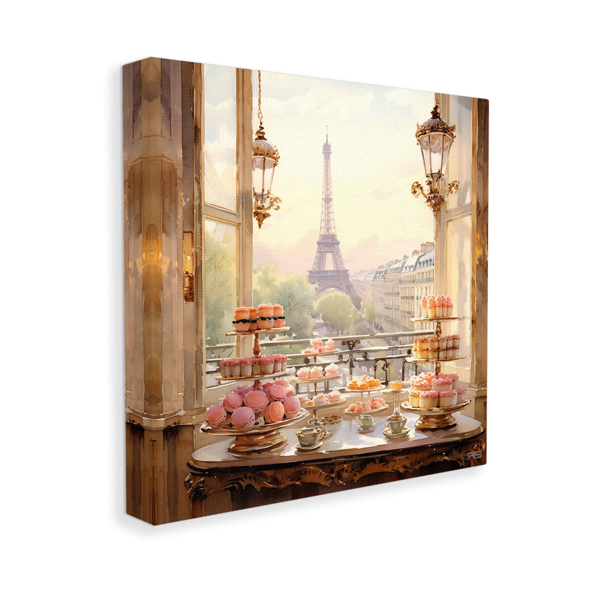 Stupell Industries Elegant Parisian Sweets View Food & Beverage Painting Gallery Wrapped Canvas Art Print Wall Art, 36 x 36