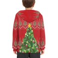 thumbnail image 4 of Xoenoiee Kids Hoodies Pullover Sweater Fall Winter Sweatshirt with Long Sleeve and Front Kangaroo Pocket for Traveling Hiking Jogging, Christmas Tree Bulb Candy Pattern, S, 4 of 7