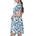 thumbnail image 2 of Naloa Winter Knit Hat and Socks Print Womens Summer A-Line Dress with Pockets,Short Sleeve Dresses,Flowy Beach Swing Dress for Vacation Travel, 2 of 6