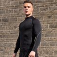thumbnail image 3 of Camiseta deportiva de manga larga con cuello alto para hombre, para correr, deportes profesionales, otoño e invierno, elástica, de secado rápido, sudadera con cuello 1058, 3 of 6