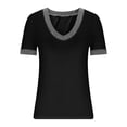 thumbnail image 5 of Lenago Shirts for Women Short Sleeve Shirts Loose Soft Casual Solid Color T-Shirts, 5 of 8