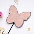 thumbnail image 1 of Butterfly Fan Imitation Flower Luo Shaped Fan Long And Short Handle Fan Hanfu Dance Retro Shooting Props Round Fan, 1 of 4
