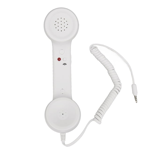 Cell Phone Handset Wired Cell Phone Receiver Volume Control Telephone Handset Works with All Smartphones and Computers with a 3.5mm Headphone Jack, 9ft Coiled Cord
