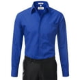 thumbnail image 2 of Berlioni Italy Men's Long Sleeve Solid Premium Dress Shirt, 2 of 4