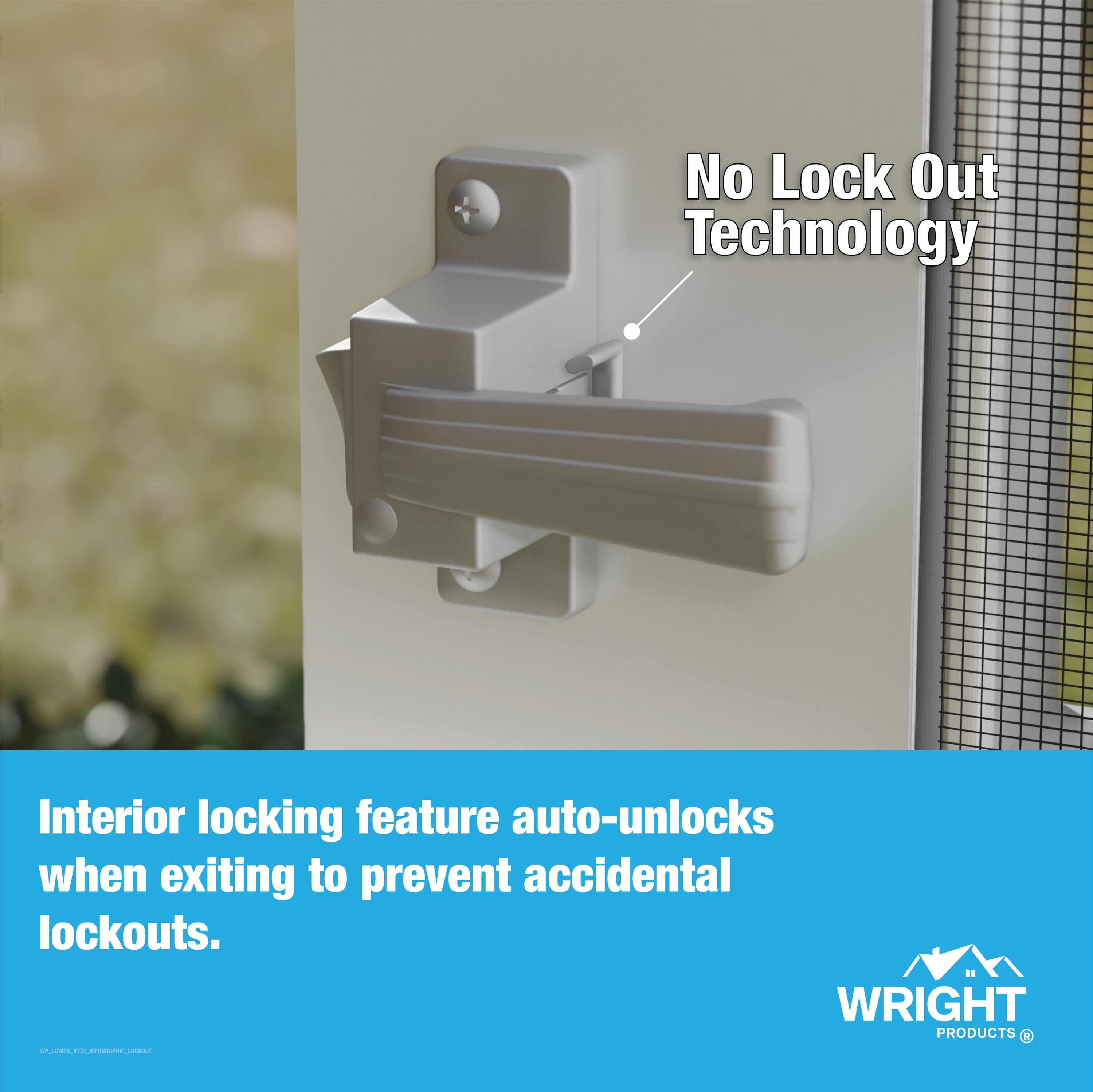 Wright Products Push-Button Screen Door Latch, Aluminum, for Out-Swinging Wood and Metal Doors