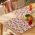 thumbnail image 4 of Red Strawberry Placemats Set of 6, Pink Flower Summer Fruit Vintage Linen Non-Slip Place Mats Washable Table Mats for Kitchen Dining Table Decorations Indoor/Outdoor, 4 of 9