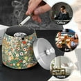 thumbnail image 4 of Yayeee Ashtray with Lid for Cigarette Smokeless Stainless Steel Home Ash Holder, Beige Floral Garden, 4 of 7