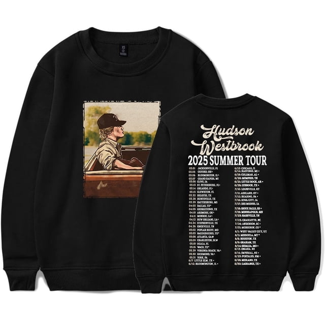 Hudson Westbrook 2025 Summer Tour Merch Camiseta de manga larga Sudaderas urbanas de moda unisex