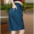 thumbnail image 6 of XFeng Men Black Embossed Jacquard Shorts Drawstring Elastic Waist Casual Knee‑Length Shorts, 6 of 7