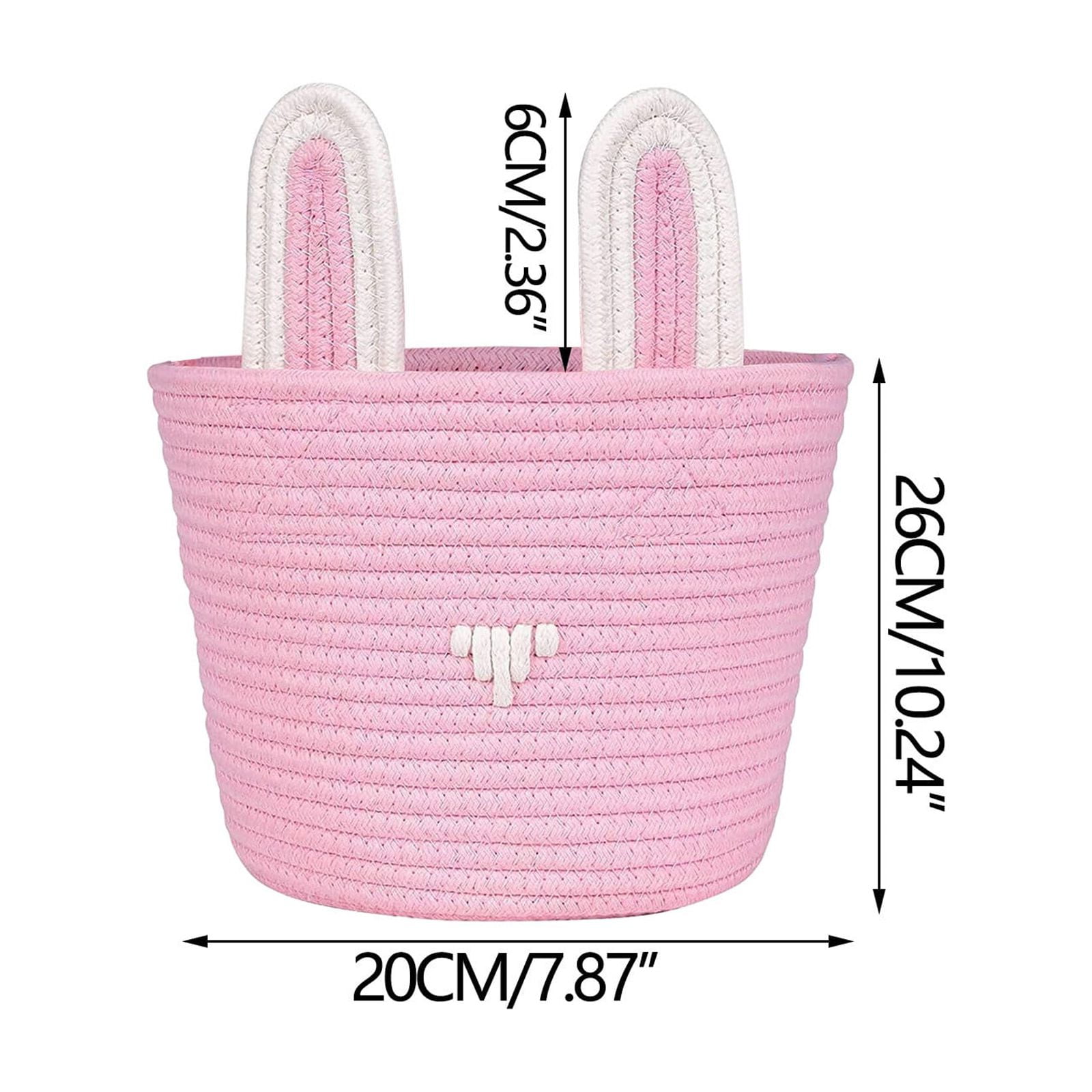 SATRINO Easter Basket, Empty Easter Baskets Essentials for Kids Boys Girls with Bunny Tag Egg Basket Eater Gifts for Toddler Teens Babys First Easter Basket