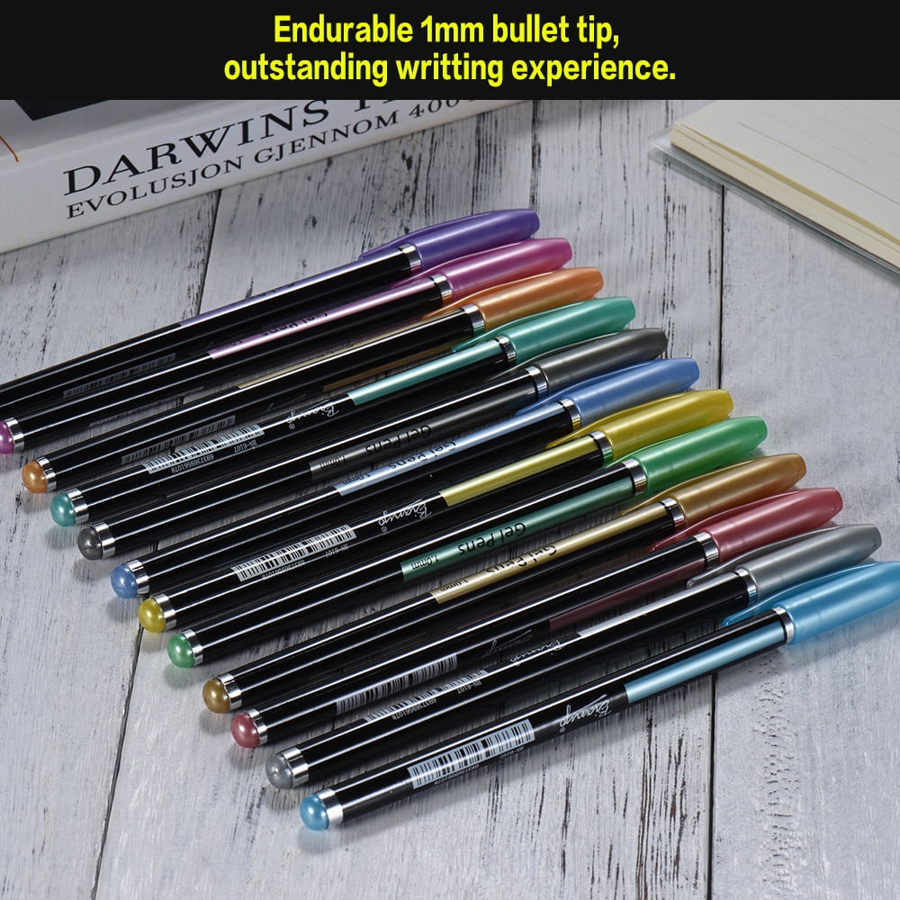 48 Colors Gel Pens Includes Glitter/ Neon/ Gouache/ Metal Pens Marking  Highlighting Drawing for Students Coloring Books 