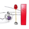 thumbnail image 4 of SPRING PARK Pendant Necklace, Heart Shape Rhinestone Pendant Necklace with Storage Box Rose Valentine Gift Set, 4 of 7