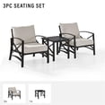 thumbnail image 3 of Crosley Furniture Kaplan 3Pc Fabric Conversation Set in Oil Bronze/Oatmeal, 3 of 11